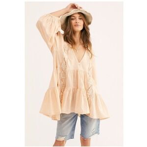 NWT Free People Another Special Day Tunic Small Ivory Dreams Embroidered Cotton